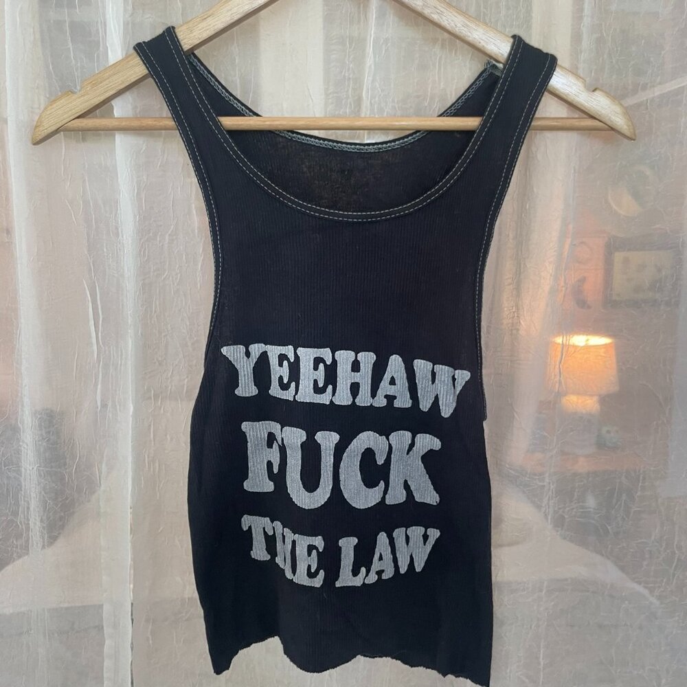 Yeehaw F*** The Law Biker Muscle Tank